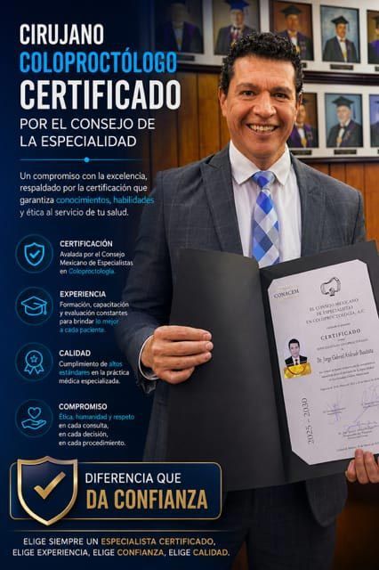 CIRUJANO COLOPROCTÓLOGO CERTIFICADO - DR. JORGE GABRIEL ANDRADE BAUTISTA