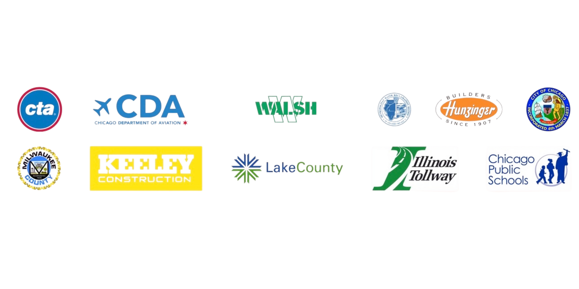 A bunch of logos on a white background including cda