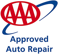 Aaa approved auto repair logo on a white background