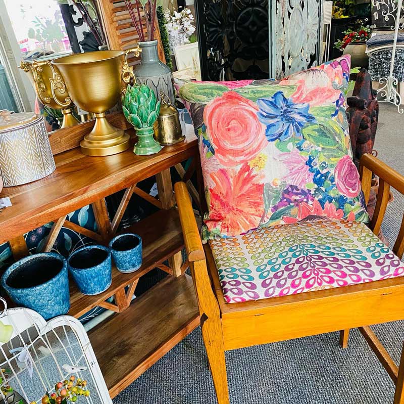 Colourful chair and pots — Tamworth Interiors in Tamworth, NSW