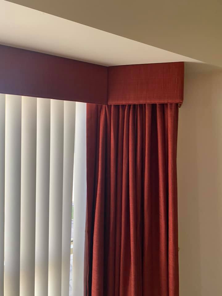Red and white curtains — Tamworth Interiors in Tamworth, NSW 