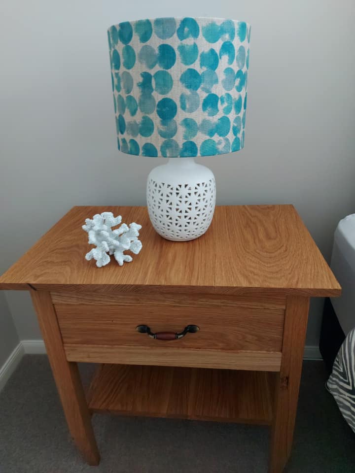 Lamp with blue polka dots  — Tamworth Interiors in Tamworth, NSW 