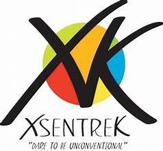 X logo over a colorful circle with