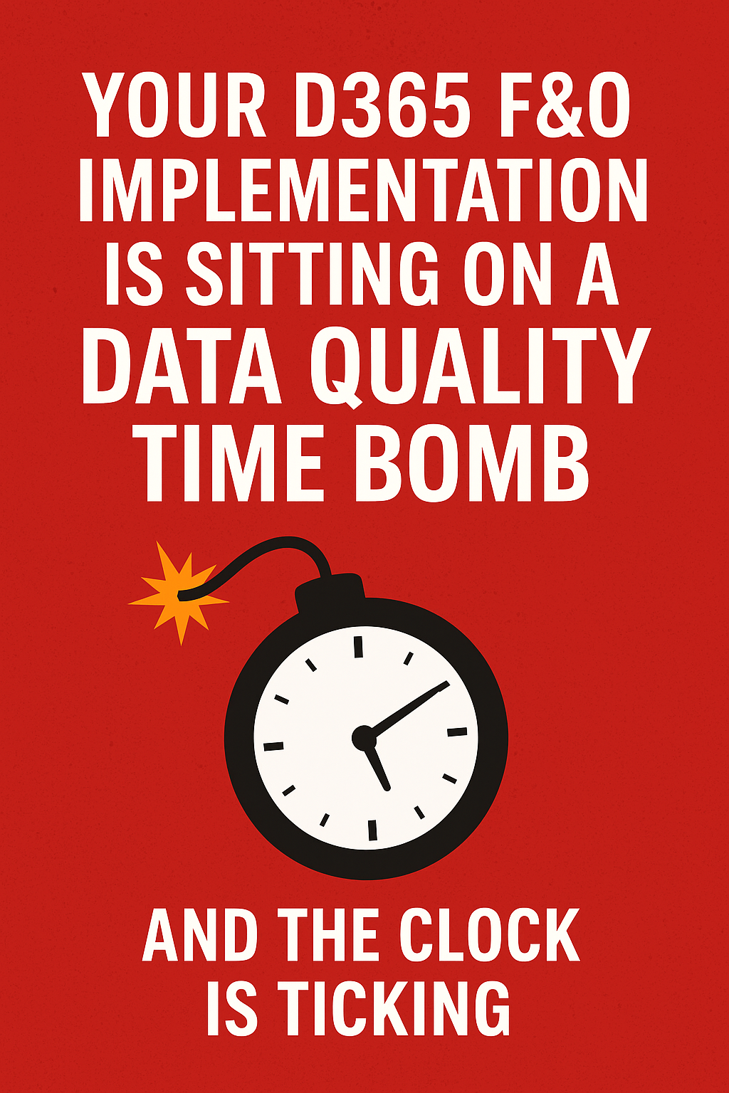 Red background with text: