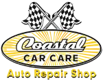 Logo for Demo Auto Repair: text with a gear icon, red and navy colors.