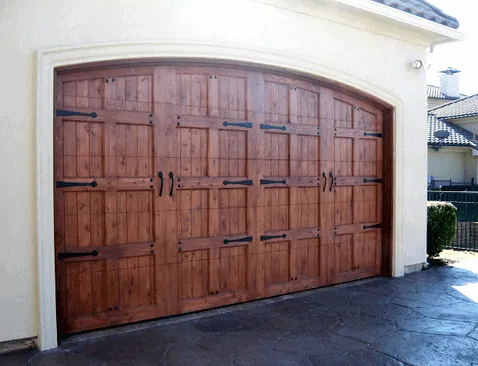 Arched Top Custom Garage Door with Hardware