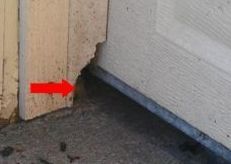 mice hole in side of garage door