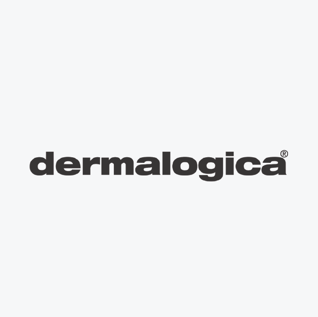 A black and white logo for dermalogica on a white background.