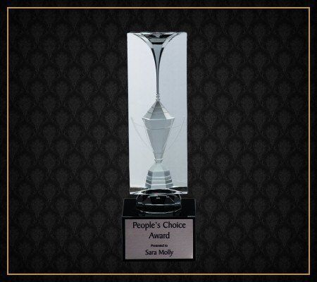 A trophy that says people 's choice award on it