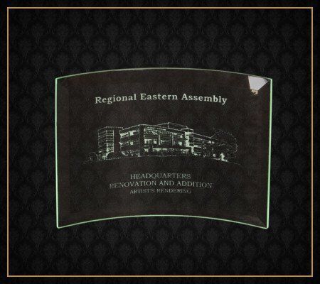 A glass plaque for the regional eastern assembly