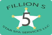 A black and white logo for Fillion 's 5 Star Spa Services.