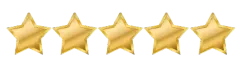 A row of gold stars on a white background.