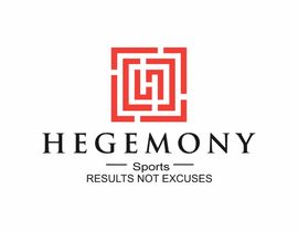 HEGEMONY Sports logo with red geometric emblem and tagline &ldquo;RESULTS NOT EXCUSES&rdquo;