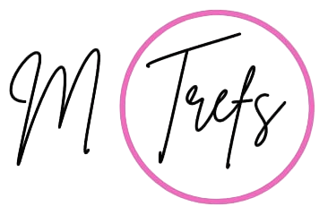 Logotipo de «m Treets» en letra manuscrita negra, con «Treets» dentro de un círculo rosa