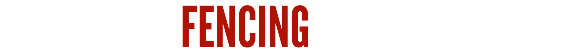 Red “FENCING” title text on a white background.