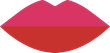 Ein Symbol mit roten Lippen auf weißem Hintergrund.