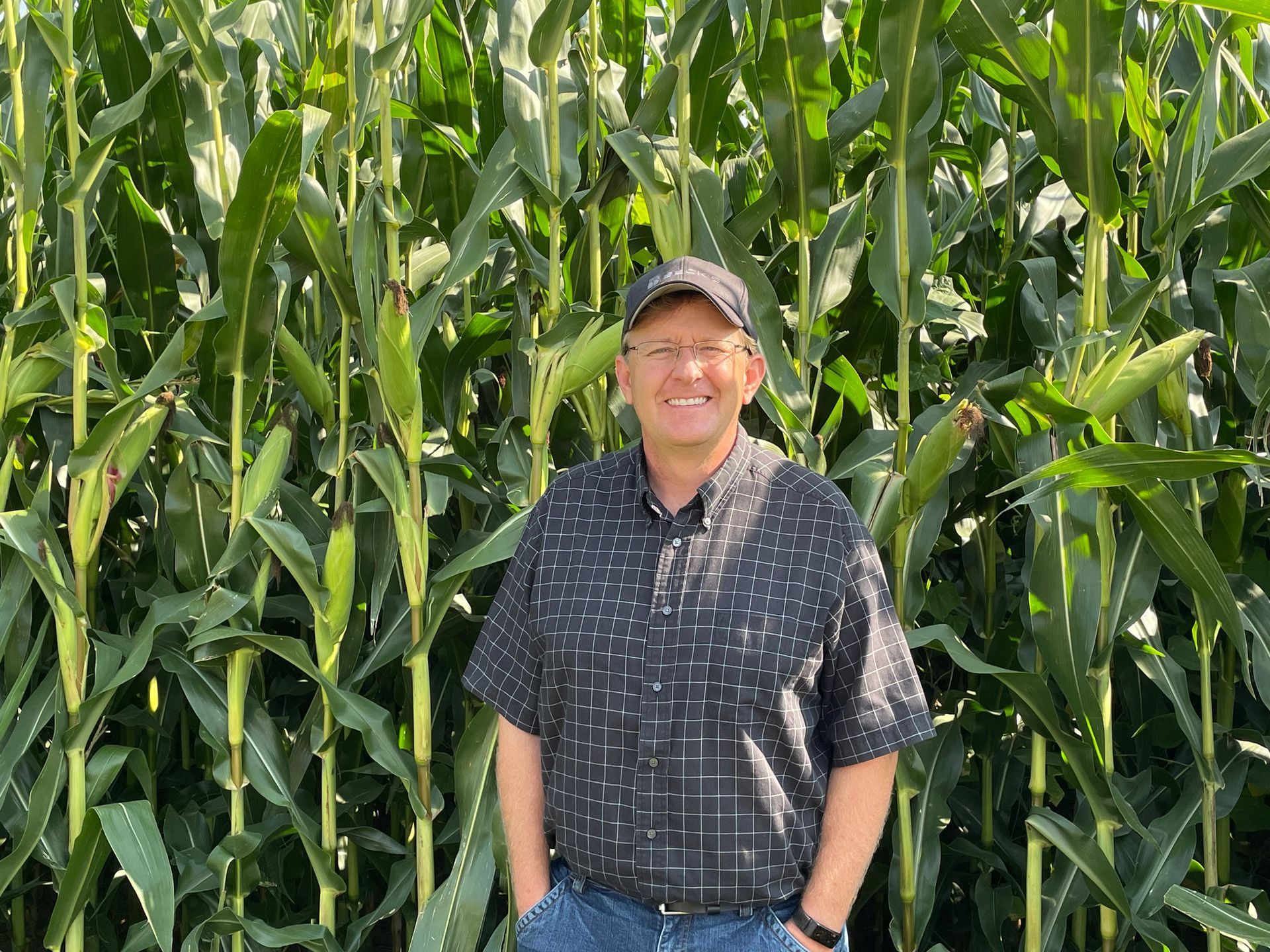 Tri-Ag customer, Matt Stanley, in front of his field.