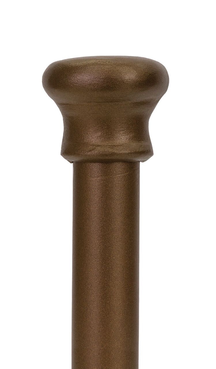 A close up of a brown pole on a white background.