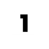 The number 1 is black on a white background.