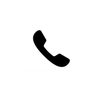 A black silhouette of a phone on a white background.