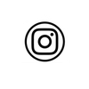 A black and white icon of an instagram logo in a circle.