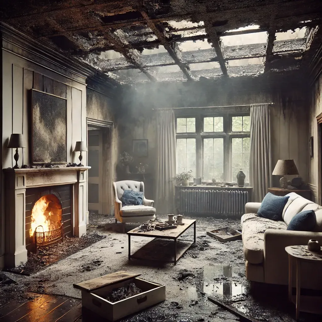 house is on fire