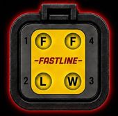 Logo for 'FASTLINE WIRING & FABRICATION' with white and red stylized text on a black background.