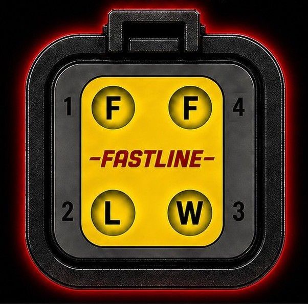Logo for 'FASTLINE WIRING & FABRICATION' with white and red stylized text on a black background.