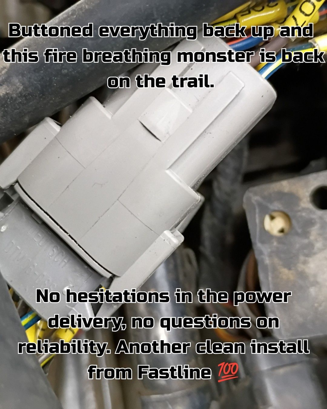 Custom 5.7L HEMI wiring harness installed in a Jeep Wrangler Mesa
