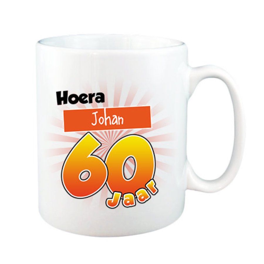 Mok 60 Jaar met naam - Cadeau 60 jaar