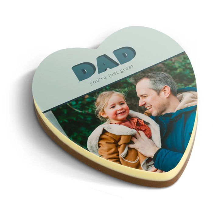 Chocolade hart met foto voor papa - Vaderdag cadeau