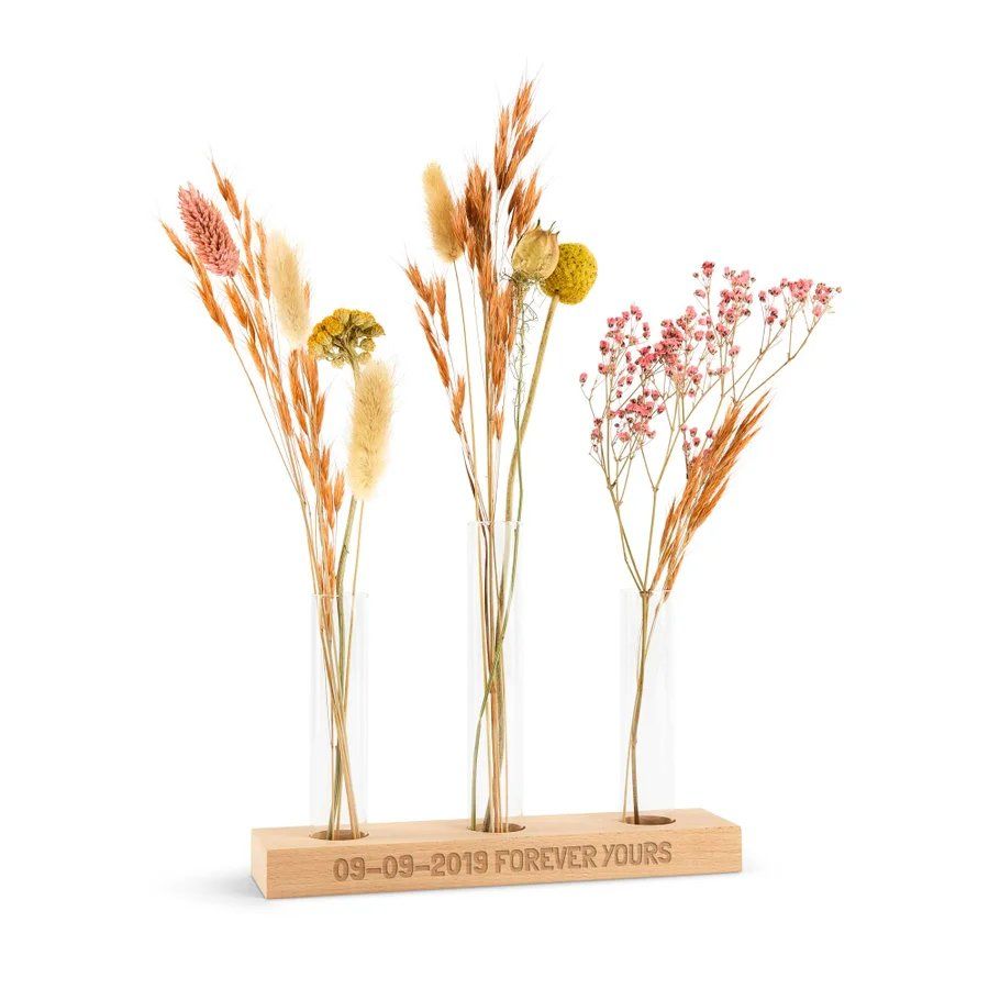 Droogbloemen in 3 Vaasjes - Cadeau 60 jaar