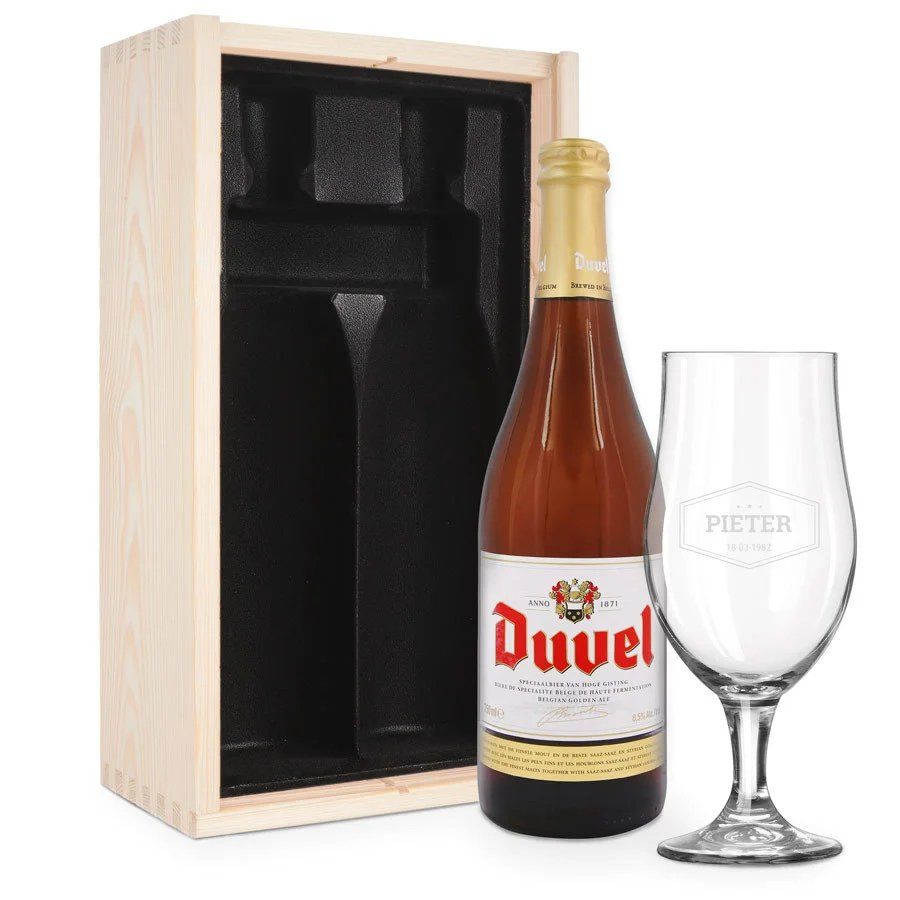 Duvel Bierpakket met Gegraveerd Glas - Cadeau 60 jaar