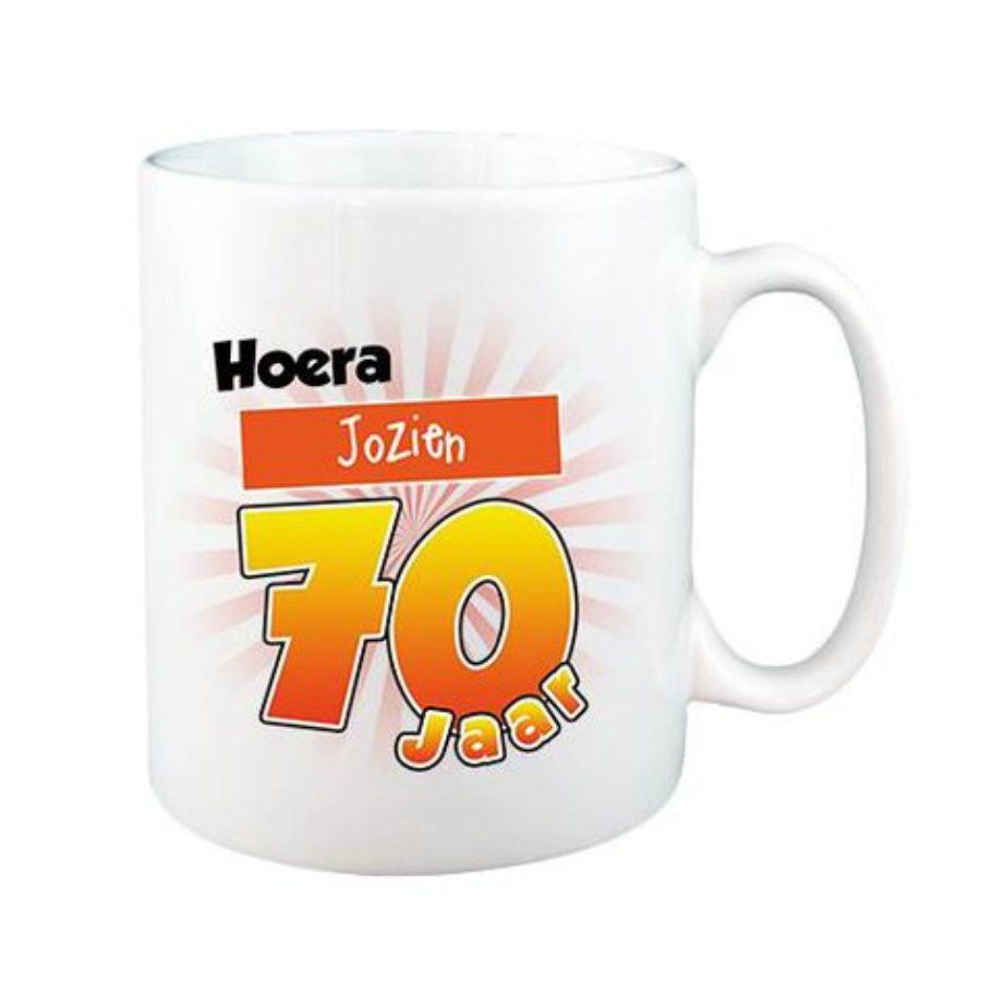 Mok 70 Jaar met naam - Cadeau 70 jaar