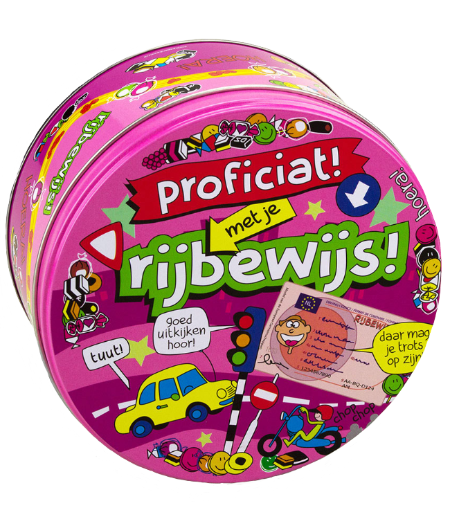 Rijbewijs snoeptrommel - Rijbewijs cadeau