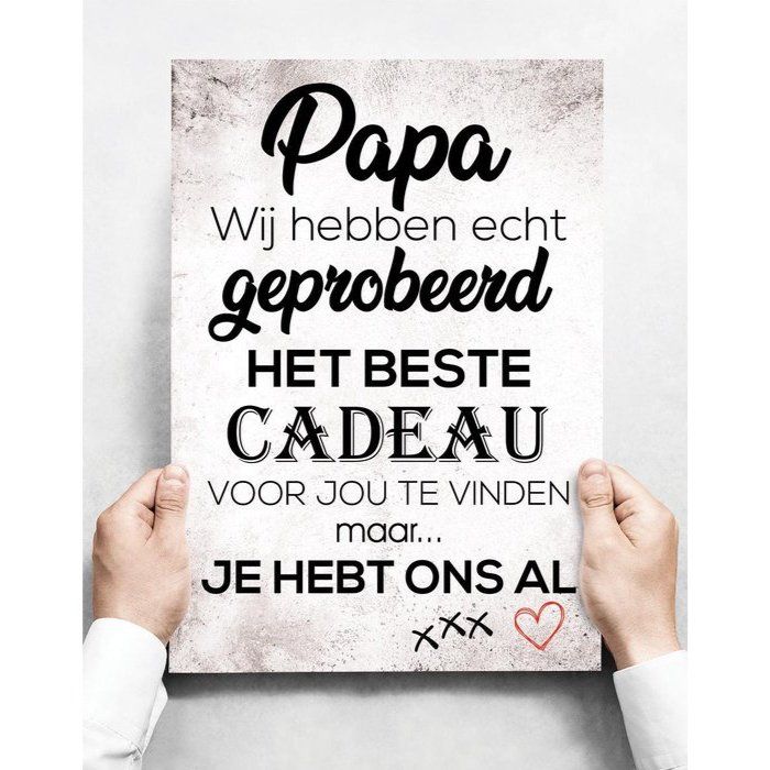 Wandbord papa - Cadeau voor vaderdag