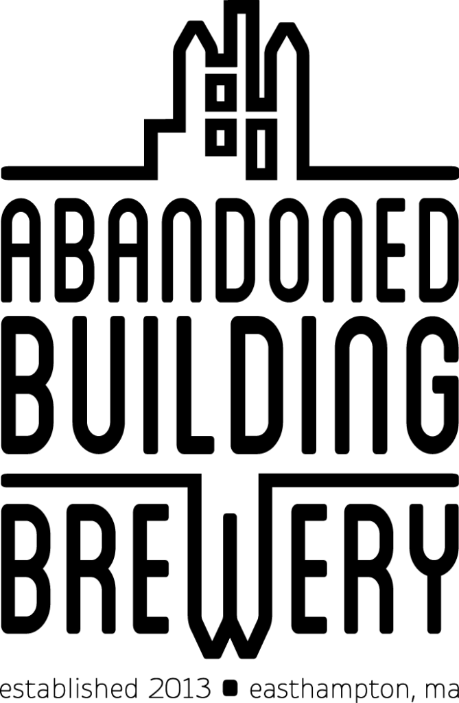 Logo for Abandoned Building Brewery: outlines of a building top the text