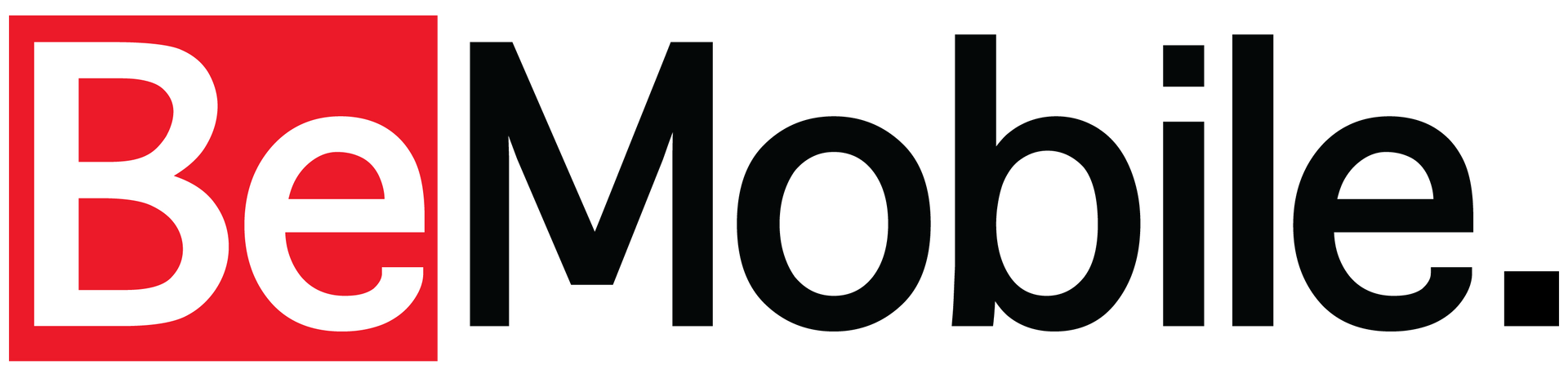 BeMobile logo with red, black, and gray text on a white background