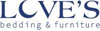 L&CYE’S bedding & furniture logo in blue text on a white background