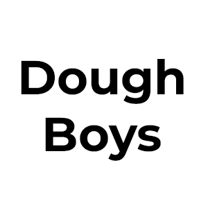 Black text reading “Dough Boys” on a white background