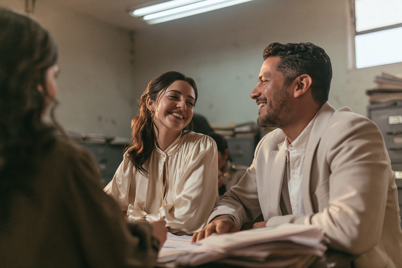 Pareja mexicana entregando documentos en el Registro Civil de San Miguel de Allende