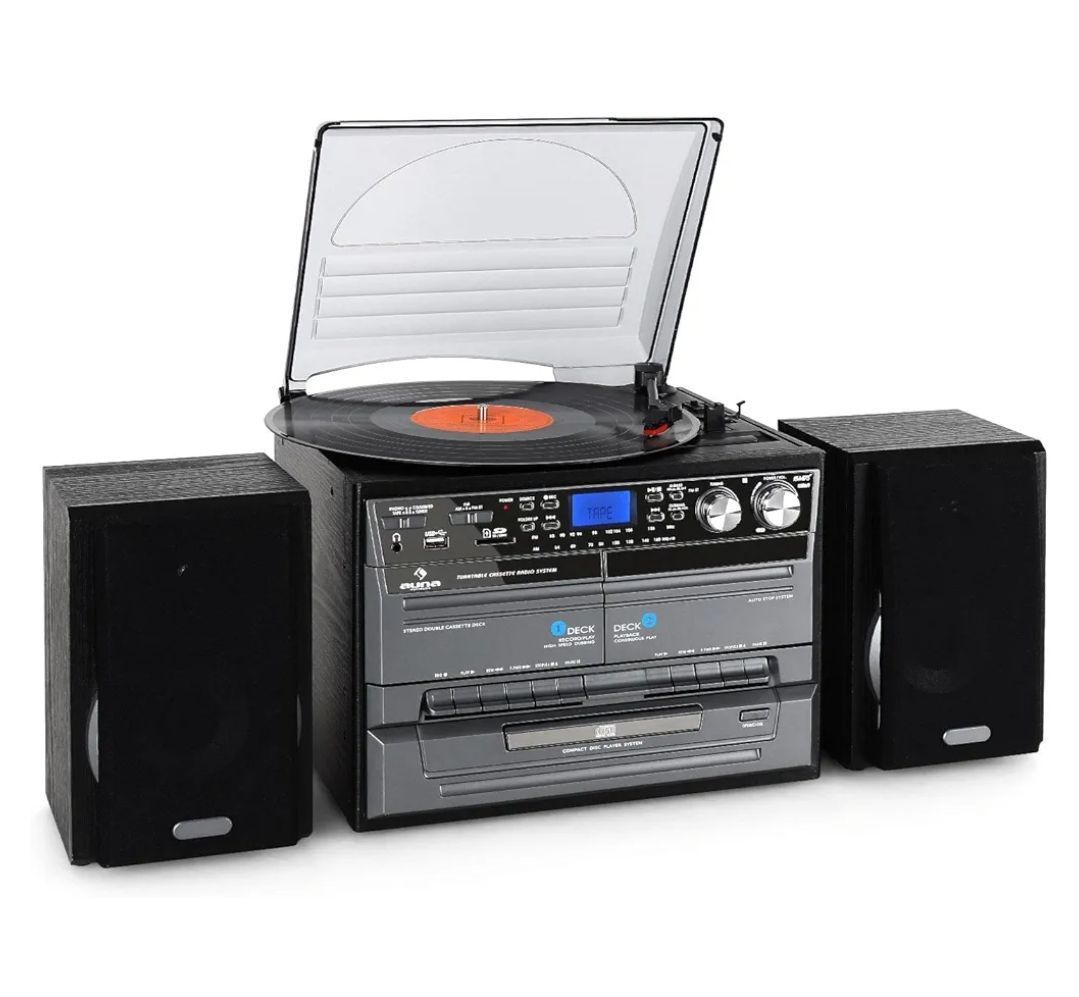 Leuke nieuwe radio/cd/cassette/platenspeler