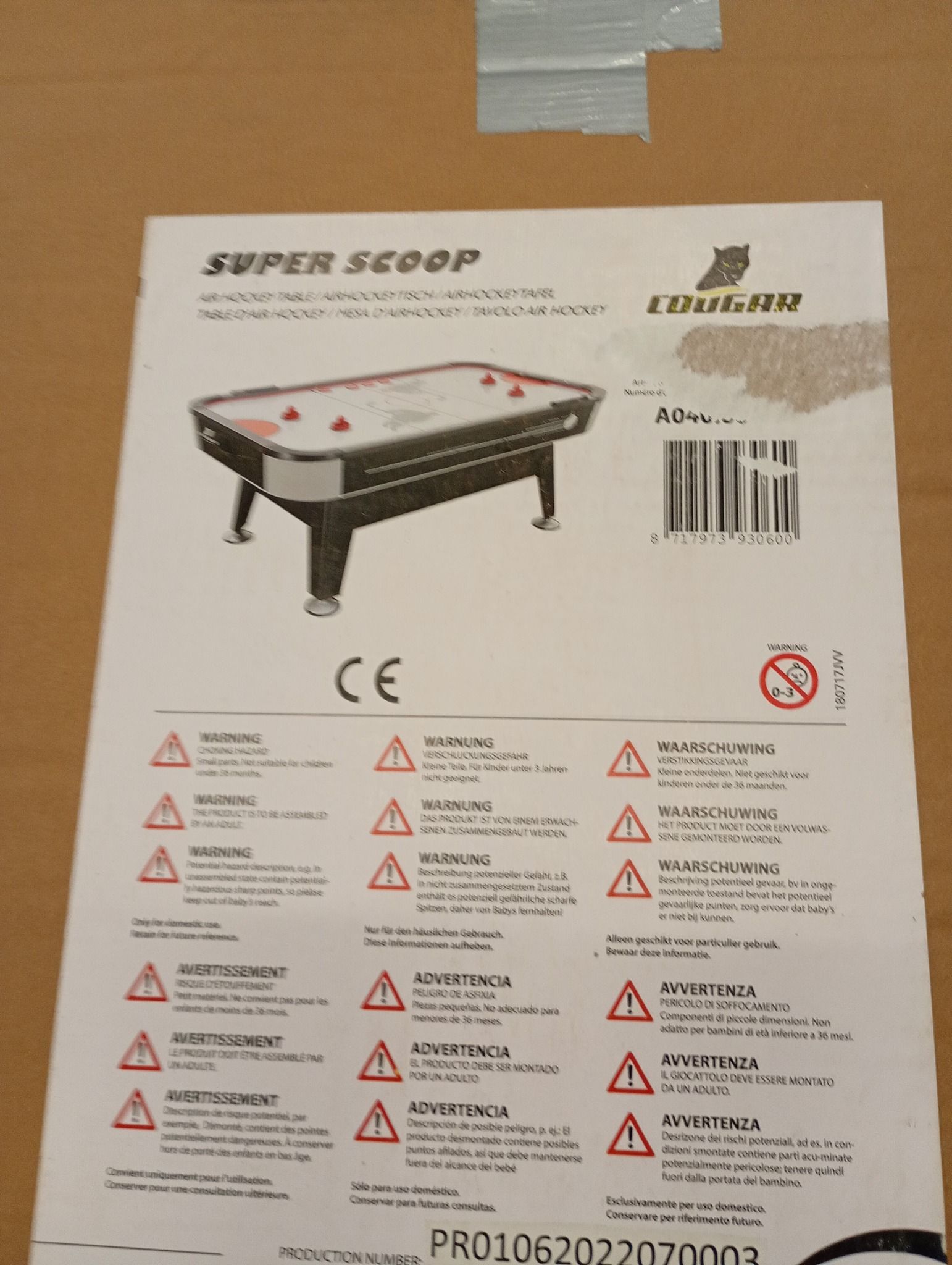 Cougar Super Scoop Airhockeytafel