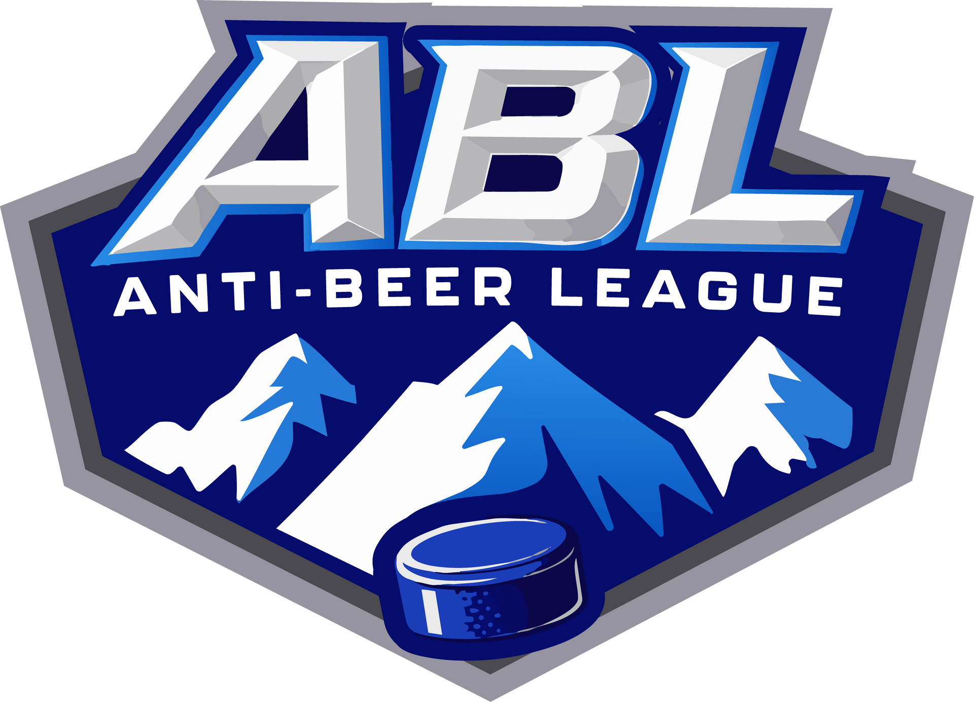 ABL Anti-Beer League logo with blue mountains and a beer mug icon