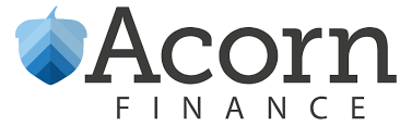 Acorn Finance logo with blue acorn icon and black text