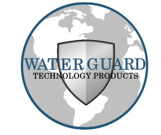 A logo for a company called water guard technology products