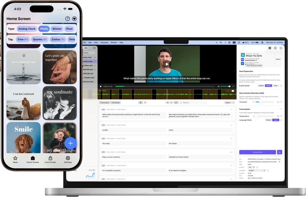 App dashboard screenshot