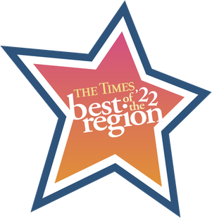 The Times Best of the Region star logo in blue, white, red, and orange.