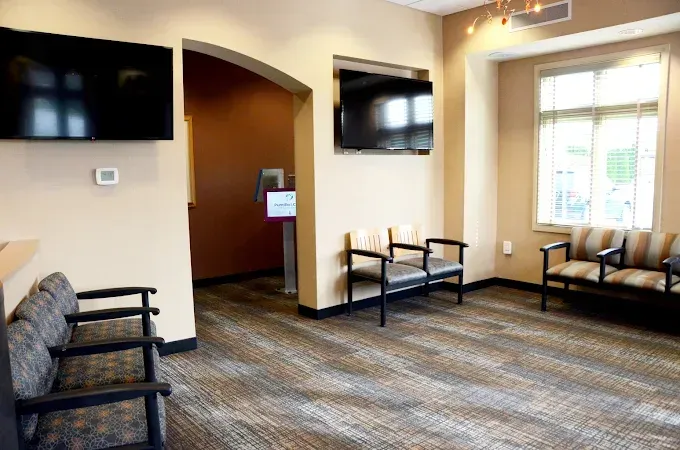Waiting room with comfortable seating at the Schererville orthodontic office