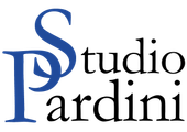 Logo dello Studio Pardini con testo stilizzato blu e nero.